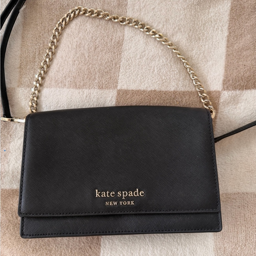 Black Kate Spade Crossbody Bag Gold Chain